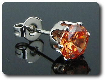 BOUCLES D'OREILLE SAPHIR ORANGE
