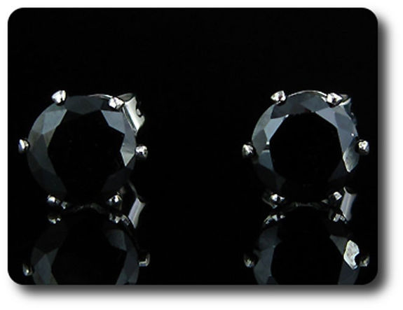 BOUCLES D'OREILLE SAPHIR NOIR