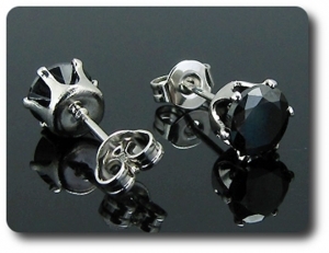 BOUCLES D'OREILLE SAPHIR NOIR