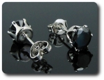 BOUCLES D'OREILLE SAPHIR NOIR