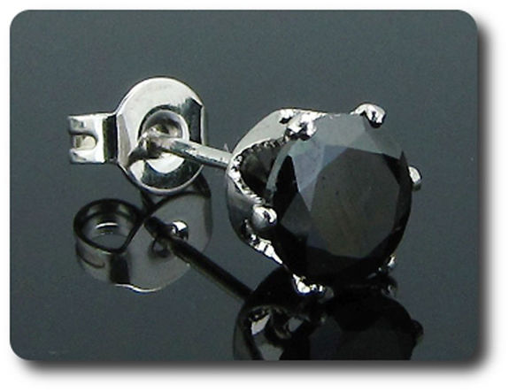 BOUCLES D'OREILLE SAPHIR NOIR