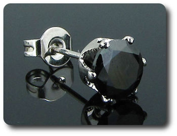 BOUCLES D'OREILLE SAPHIR NOIR