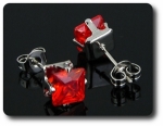 2x4mm Red Ruby Earring