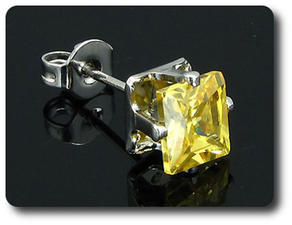 Boucles d'oreille Topaze jaune de synthèse