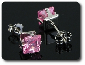 BOUCLES D'OREILLE SAPHIR ROSE