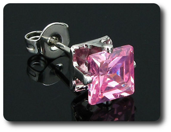 BOUCLES D'OREILLE SAPHIR ROSE