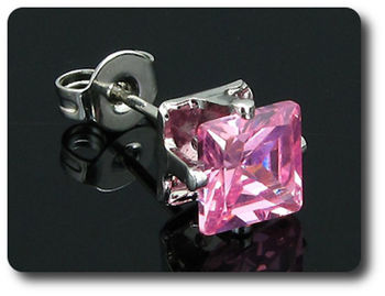 BOUCLES D'OREILLE SAPHIR ROSE