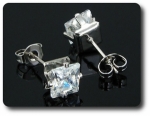 2x4mm Simulated Diamond Earrings