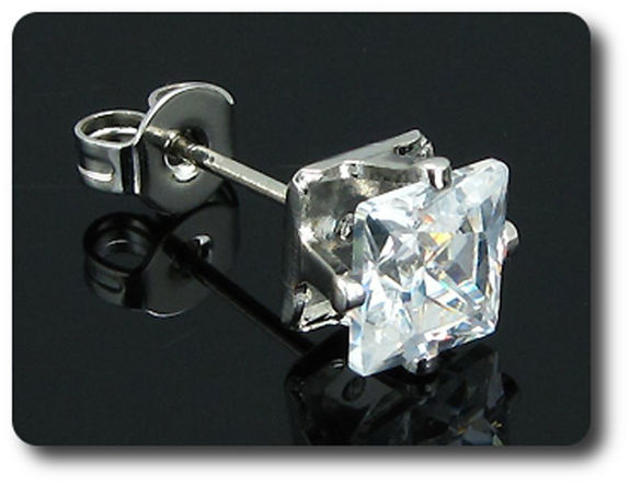 2x4mm Simulated Diamond Earrings