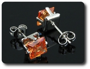 BOUCLES D'OREILLE SAPHIR ORANGE