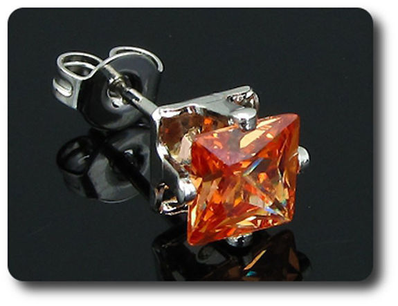 BOUCLES D'OREILLE SAPHIR ORANGE