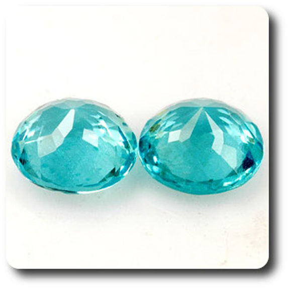 1.36 cts 2 APATITE PARAIBA VERT BLEU . VS