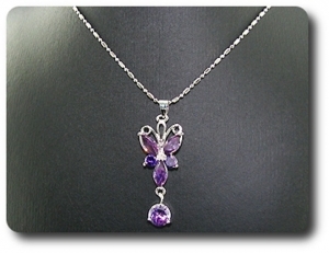 5-10mm Purple Amethyst Pendant Earrings Set