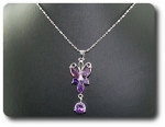 5-10mm Purple Amethyst Pendant Earrings Set