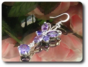 5-10mm Purple Amethyst Pendant Earrings Set