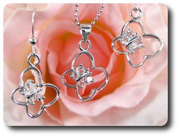 12x3mm Diamond Pendant Earrings Set