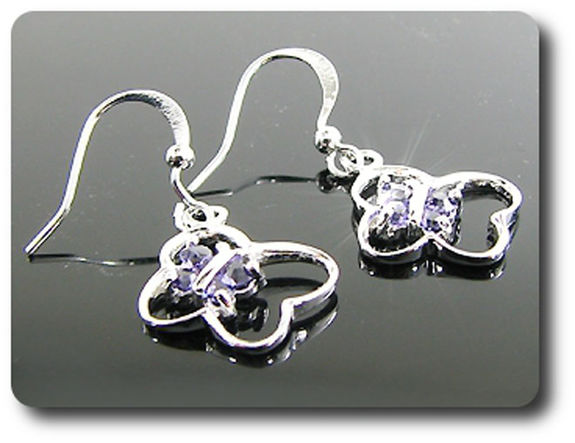 12x3mm Purple Amethyst Pendant Earrings Set
