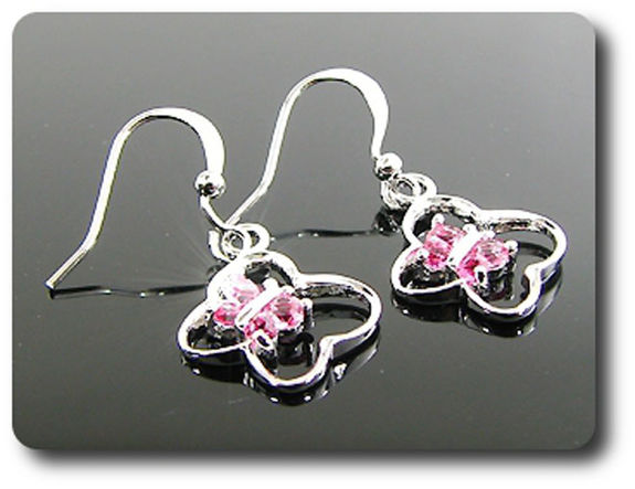 12x3mm Pink Sapphire Pendant Earrings Set
