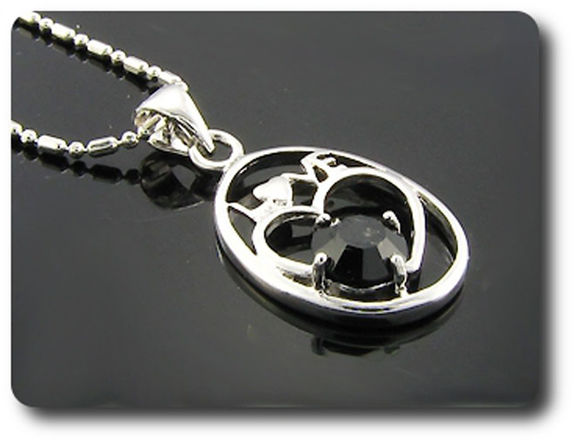 3x6mm Black Sapphire Pendant Earrings Set