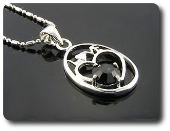 3x6mm Black Sapphire Pendant Earrings Set