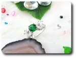 1x10mm Green Emerald Ring