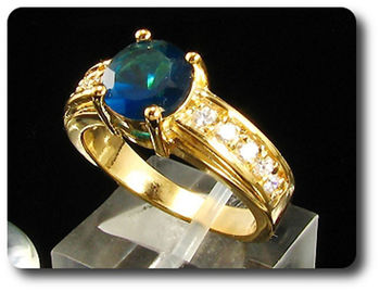 1x8mm Blue Sapphire Ring