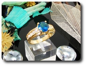 1x8mm Blue Sapphire Ring