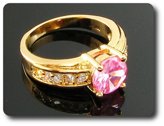 1x8mm Pink Sapphire Ring