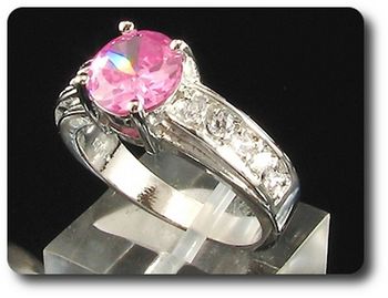 1x8mm Pink Sapphire Ring