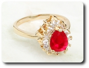 1x9mm Red Ruby Ring