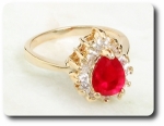 1x9mm Red Ruby Ring