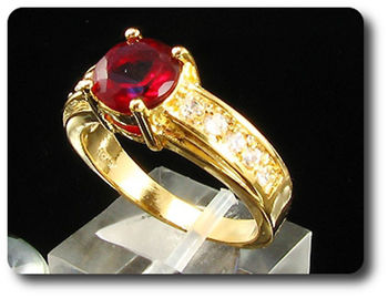 1x8mm Red Ruby Ring