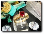 1x8mm Red Ruby Ring