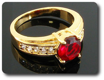 1x8mm Red Ruby Ring