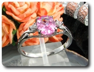 1x8mm Pink Sapphire Ring