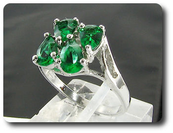 4x6mm Green Emerald Ring