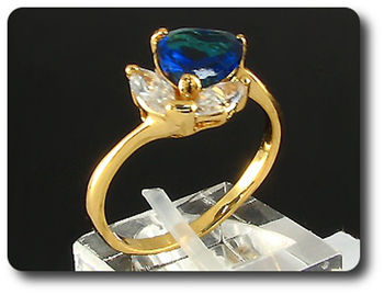 1x8mm Blue Sapphire Ring