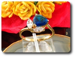 1x8mm Blue Sapphire Ring