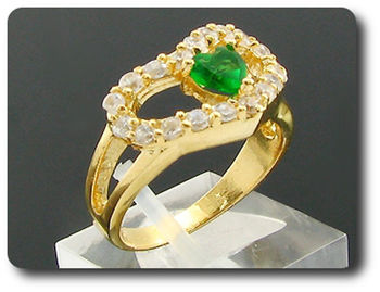 1x5mm Green Emerald Ring