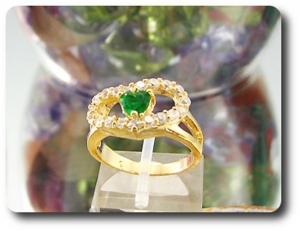 1x5mm Green Emerald Ring