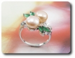 2x8mm Fresh Water Pearl Ring