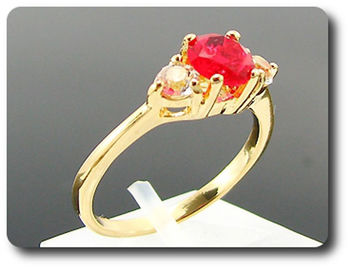 1x6mm Red Ruby Ring