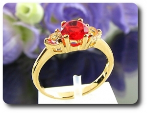1x6mm Red Ruby Ring