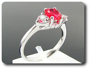 1x6mm Red Ruby Ring