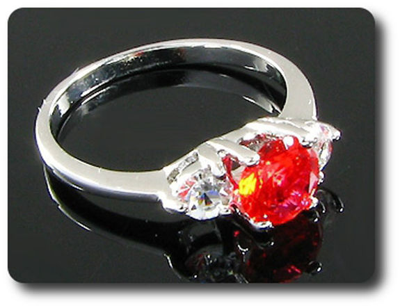 1x6mm Red Ruby Ring
