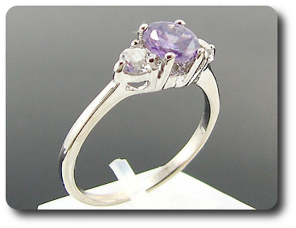 1x6mm Purple Amethyst Ring