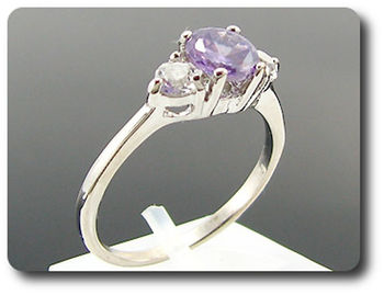 1x6mm Purple Amethyst Ring