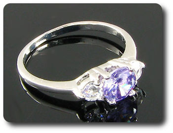 1x6mm Purple Amethyst Ring