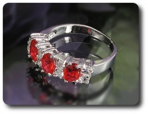 3x6mm Red Ruby Ring