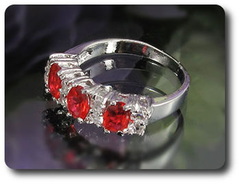 3x6mm Red Ruby Ring